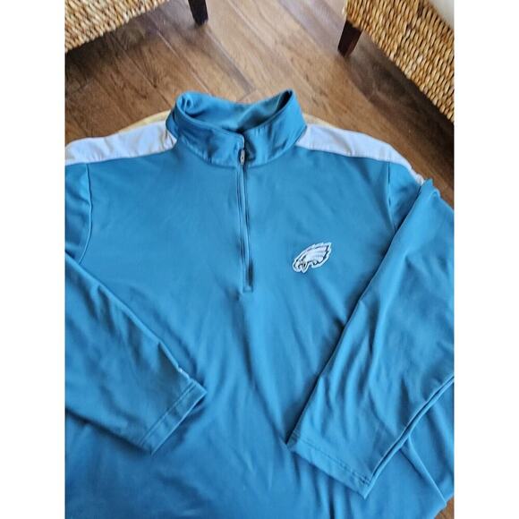 ANTIGUA PHILADELPHIA EAGLES 1/4 Zip Pullover Mens Large Green Fleece Jacket 2XL - Picture 5 of 9